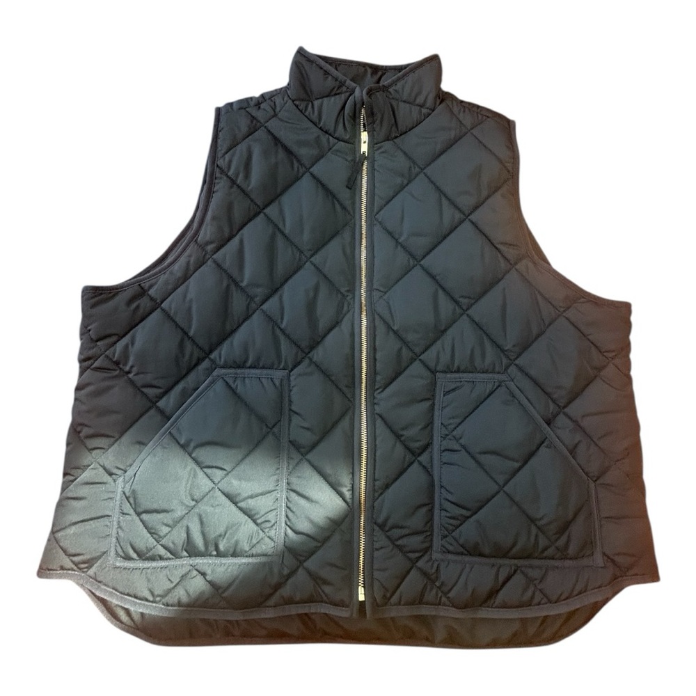 Black Quilted Vest~J Crew